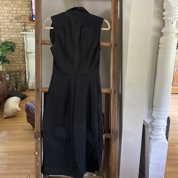 KIM SCHALK LUXURY BLACK DAHILA DRESS SLEEVELESS COLLARD 2 NEW - Picture 7 of 10